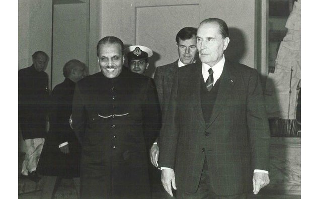 Visite en France du Président de la République islamique du Pakistan, le Général Muhammad Zia-ul-Haq (25/1/1982) (F.de la Mure)